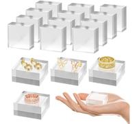Bosiyrggrl Base Acrylique 4 Pièces Blocs Acryliques pour L'Affichage 2 X 2 X 1 Pouce Square Riser Display Stands Trophy for Trophy Jewelry B