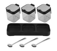 Bosiyrggrl Bocaux de Stockage en Verre Ensemble de RéCipients à éPices avec Couvercles et CuillèRes en Acier Inoxydable pour Sucre Servant du Thé au Café Salé