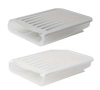 Bosiyrggrl Boîte à Œufs à Roulement Automatique Réfrigérateur Bac à Légumes Panier à Œufs Conteneur de Rangement Boîte de Rangement de Cuisine Gris et Blanc