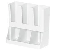 Bosiyrggrl Boîte de Rangement Multi-Usages pour Porte-Gobelets en Papier Jetables, Boîte de Rangement pour Pailles de Café Multi-Fonctionnelle Blanche.