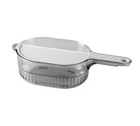 Bosiyrggrl Bol de Passoire pour Lave-Riz, Passoire en Plastique pour Lave-Fruits avec Poignée et Déflecteur de Vidange, Panier de Vidange Multifonctionnel Gris