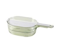 Bosiyrggrl Bol de Passoire pour Lave-Riz, Passoire en Plastique pour Lave-Fruits avec Poignée et Déflecteur de Vidange, Panier de Vidange Multifonctionnel Vert