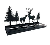 Bosiyrggrl Bougeoir Couronne Noir pour Bougie Chauffe-Plat, Bougeoir en Métal Moderne, Bougeoir sans Mandrin, Plateau à Bougie Carré Facile à Utiliser Environ 22,6x11,5 cm