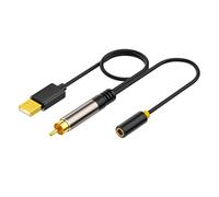 Bosiyrggrl Câble Audio Coaxial SPDIF Numérique Plaqué Or avec Connecteur Auxiliaire 3,5 mm pour TV Box et Amplificateur, avec Port USB