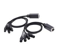 Bosiyrggrl Câble Blindé RJ45 CAT5 vers Connecteurs XLR Mâle/ 4 Canaux 3 Broches Câble Récepteur Multi-Réseau pour Studio de Scène