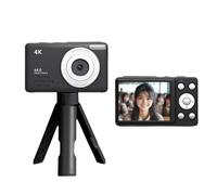 Bosiyrggrl Caméra Numérique 4K, Caméra Vidéo Numérique 4K, Écran HD 2,88 Pouces, Caméra D'Enregistrement Vidéo 18x, Lumière de Remplissage LED, Batterie 800mAh, Caméra de Vlog Compacte, Couleur Noir