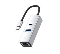 Bosiyrggrl Carte Réseau avec LED Light USB-A Accessoires de Bureau pour Tableau de Téléphone Mobile Silver