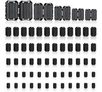 Bosiyrggrl Clip de Câble à Clipser, Inductance de Ferrite, 60 Perles de Ferrite, Suppresseur de Bruit RFI pour Câbles de Diamètre 3,5 Mm, 5 Mm, 7 Mm, 9 mm et 13 Mm