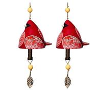 Bosiyrggrl Cloche de Chant D'Oiseau, Carillon à Vent de Cloche de Chant D'Oiseau, Décoration de Jardin de Cloche de Chant D'Oiseau, Carillon à Vent Suspendu, Support de Carillon à Vent Rouge
