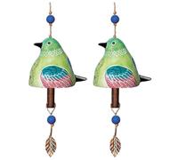 Bosiyrggrl Cloche de Chant D'Oiseau, Carillon à Vent de Cloche de Chant D'Oiseau, Décoration de Jardin de Cloche de Chant D'Oiseau, Carillon à Vent Suspendu, Support de Carillon à Vent Vert