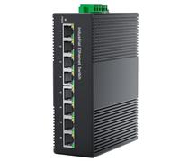Bosiyrggrl Commutateur Industriel 8 Ports pour L'Automatisation des Usines et Le Système de Surveillance Alimenté par Ethernet (POE) 100/1000Mbps, Plug and Play, sur Rail DIN.
