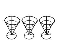 Bosiyrggrl Cône Vaisselle Bar Restaurant Occidental Café Support de Poulet Frit Panier de Collations Support de Frites Noir