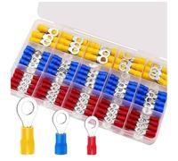 Bosiyrggrl Connecteurs de Fils Pré-Isolés à Pression à Froid 250 Pièces Kit de Bornes à Sertir Type O Douille Ronde en PVC Connecteurs de Fils Isolés