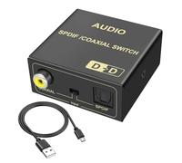 Bosiyrggrl Convertisseur Audio Numérique Fibre Optique vers Coaxial, Câble Coaxial Fibre Optique vers TV Connecté à Un Système Audio Numérique