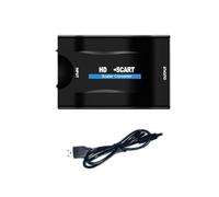 Bosiyrggrl Convertisseur -Compatible 1080P vers SCART avec Adaptateur Secteur pour HDTV Box DVD Télévision Signal Convertisseur 1080P