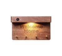 Bosiyrggrl Crochet à Clés Rangement Lumière Entrée Jardin Appliques Murales Veilleuses en Bois Capteur de Corps Lampes Murales Câblage Décoration B