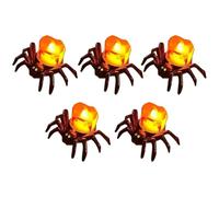 Bosiyrggrl Dcorations de Lumire Nocturne en Forme D'Araigne 5pcs Fournitures de FTe d'halloween Bar, Accessoires de Dcoration de Maison Hante