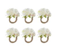Bosiyrggrl de en Perles, Ronds de en Forme de Rose Rustique, Porte- en Forme de Fleur pour Décoration de Table, Blanc Laiteux