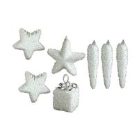 Bosiyrggrl Décorations d'arbre de Noël Ornements d'arbre de Noël en Mousse Blanche Ornements Suspendus Décoration de Cadeau du an