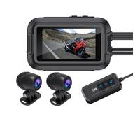 Bosiyrggrl Double Caméra de Moto Étanche DVR 1080P WiFi GPS Dash Cam Enregistreur Vidéo de Conduite Arrière Boîte Noire Facile à Utiliser