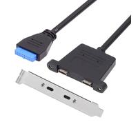 Bosiyrggrl Emplacement pour Carte PCI 0,5 M Port D'Extension USB 3.1 20 Broches Type-C Câble de Données Double avec Cadre