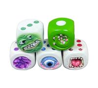 Bosiyrggrl Halloween Mini Paysage Grands Yeux Bouche Mignon Diable Six Côtés Résine Dés Artisanat Décoration de Jouet Ornements