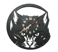 Bosiyrggrl Horloge Murale Chat Mignon Chat Mignon Disque Vinyle Horloge Murale Animal Cadeau Chat Chambre d'enfant Horloge Murale d'art Décoratif