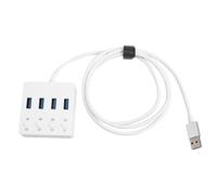 Bosiyrggrl Hub D'Extension de Bureau pour PC Hôte - Contrôle de Volume Intelligent, 4 Ports USB 3.0, Fonction D'Extinction de L'Écran et de Mise en Sourdine par Un