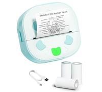 Bosiyrggrl Imprimante Portable Bluetooth Mini avec Fonction d'impression Thermique sans Encre, Livrée avec 3 Rouleaux de Papier Inclus.