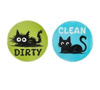 Bosiyrggrl Indicateur Magnétique Propre/Sale pour Lave-Vaisselle, Chat Réversible, Lot de 2, pour la Décoration de Chambre