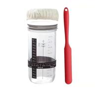 Bosiyrggrl Jarre en Verre pour la Fermentation du Pain, Thermomètre, Bocal Réutilisable pour la Pâte Fermentée, Matériel de Cuisson du Pain, Grand Format