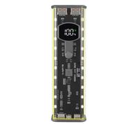 Bosiyrggrl Kit d'alimentation Mobile avec Lampe Extérieure, Boîtier pour 4 Batteries 21700 (sans Soudure), Étui pour Batterie Externe PD B