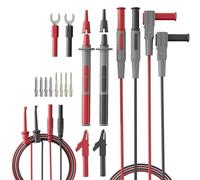 Bosiyrggrl Kit de 22 Pièces de Fils de Test en Silicone pour Multimètre et Sondes - Probes de Voltmètre Modulaires Premium Équipées de Pinces Crocodiles.