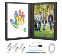Bosiyrggrl Kit D'Empreintes de Main DIY, Souvenir Familial, Cadre Photo, Cadeaux pour Nouvelle Maman, Nouveau, Nouveaux Parents, Noir