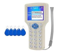 Bosiyrggrl Lecteur de Carte RFID NFC + Duplicateur de Clé RFID 125K 13,56 MHz IC/ID + Programmateur de Clé RFID + Réplicateur de Clé + 5 Porte-Clés 5XCUID RFID