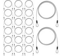 Bosiyrggrl Lot de 20 à Câble, Câble de Sécurité en Acier de 1,5 M X 3 mm avec Double Boucle, pour Bagages, en U et Usage Extérieur