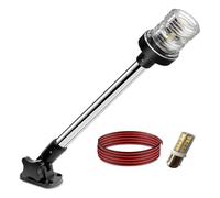 Bosiyrggrl Lumière D'Ancre LED de 12 Pouces, Feux de Poupe pour Bateaux, Étanche IP67, Lumière de Navigation Rabattable Blanche.