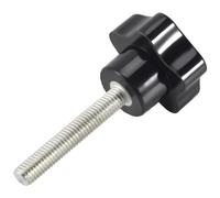 Bosiyrggrl M8 X 50 Mm Filetage Remplacement Star Bouton À Main Vis de Serrage Noir Ton Argent