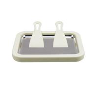 Bosiyrggrl Machine à Yaourt Glacé en Acier Inoxydable, Machine à Yaourt Glacé à Rouler Instantanément avec 2 Spatules, Sorbet Aux Fruits à la Crème Glacée Blanc