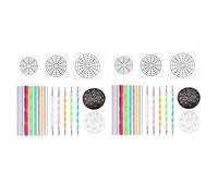 Bosiyrggrl Mandala Dotting Stencil Tools de Peinture sur Stylet à Bille de Pointage Comprennent Un Pochoir, Un Plateau de Peinture (34 Paquet)