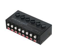 Bosiyrggrl Mélangeur Stéréo Passif 6 Canaux Mini Mélangeur Audio Mélangeur de Son Portable Entrée Ultra Faible Bruit pour Live Studio Installation Facile