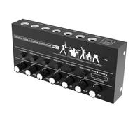 Bosiyrggrl Mini Mélangeur Audio Stéréo 6 Canaux, Microphone, Extenseur D'Instruments pour Guitare/Clavier Électrique/Amplificateur/Haut-Parleur