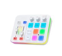 Bosiyrggrl Mixeur Audio de avec Éclairage RGB, Support de Diffusion D'Effets Sonores Personnalisés à 4 Canaux, Entrée Interface Microphone XLR.