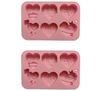 Bosiyrggrl Moule en Silicone pour Chocolat en Forme de Cœur d'amour, Moule à et Bonbons, Plateau à Glace, Outil de Cuisson, 2 Pièces