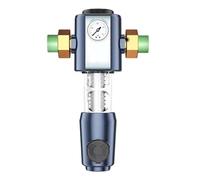 Bosiyrggrl Nettoyeur de Pré-Filtre avec Manomètre de Pression, Système de Filtration de Rinçage à à 360° Réutilisable pour Filtre Universel pour Maison Entière à Points Chauds 4 et 6.