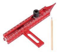 Bosiyrggrl Outil de Traçage à 4, Règle de Guidage Graduée à 4 en Alliage D'Aluminium, Règle de Niveau avec Base Magnétique, pour le Bricolage et le Travail Du Bois