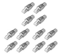 Bosiyrggrl Pack de Connecteurs RéSeau RJ45 -Ensemble de 12 Connecteurs RéSeau Cat6A RJ-45 -Bouchons de Décharge de Traction pour Câble Ethernet Cat 6A Blindé