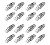 Bosiyrggrl Pack de Connecteurs RéSeau RJ45 -Ensemble de 16 Connecteurs RéSeau Cat6A RJ-45 -Bouchons de DéCharge de Traction pour Câble Ethernet Cat 6A Blindé