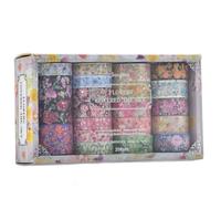 Bosiyrggrl Papeterie 20 Rolls Washi Tapes Flowers Journaling Materials Scrapbooking Decorative Masking Tape School Fournit Silver