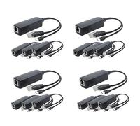 Bosiyrggrl Paquet de 16 Répartiteurs PoE 5V, Adaptateur 48V à 5V 2.4A avec Prise Micro-USB, pour CaméRa IP, Tablettes, pour et Plus